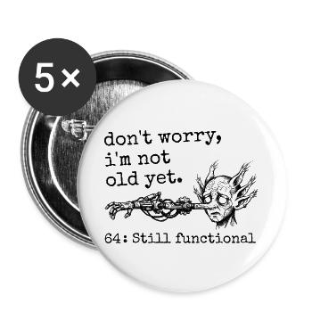 64th Birthday - 64th Birthday Humor Gift - Buttons large 2.2''/56 mm (5-pack) - white - Front