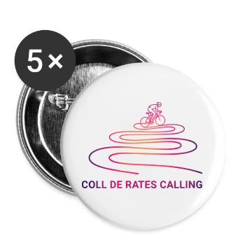 Coll de Rates Calling Cyclist Line Art - Buttons large 2.2''/56 mm (5-pack) - white - Front