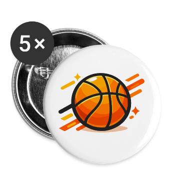 Dynamic Basketball Neon Orange - Buttons large 2.2''/56 mm (5-pack) - white - Front