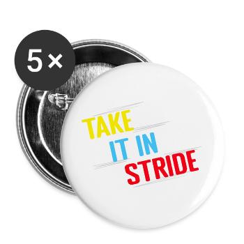 Running Run Take It In Stride Marathon Runner - Buttons large 2.2''/56 mm (5-pack) - white - Front