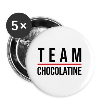 Team chocolatine - Lot de 5 grands badges (56 mm) - blanc - Devant