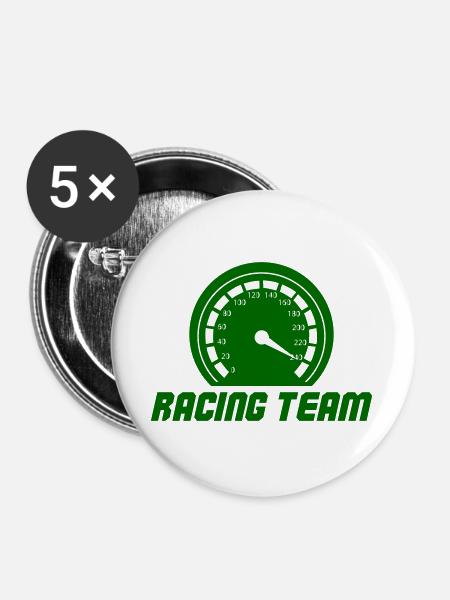 Rennteam Tachometer Grafik - Buttons groß 56 mm (5er Pack) - Weiß