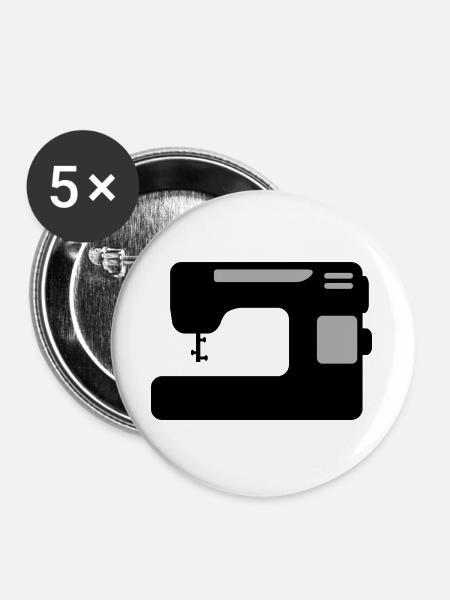 Nähmaschine - Buttons groß 56 mm (5er Pack) - Weiß