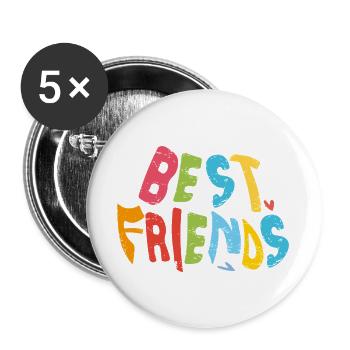 Best friends - Buttons large 2.2''/56 mm (5-pack) - white - Front
