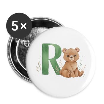 Tenez bon avec l’illustration de la lettre R - Lot de 5 grands badges (56 mm) - blanc - Devant