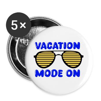 Urlaubsmodus an - Buttons groß 56 mm (5er Pack) - Weiß - Vorne