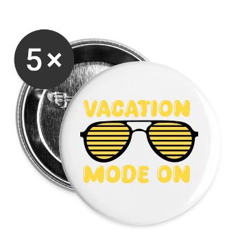 Vacation Mode On Retro - Buttons large 2.2''/56 mm (5-pack) - white - Front