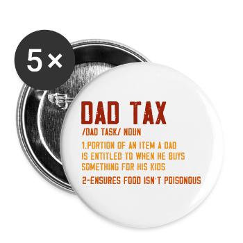 T-shirt graphique Définition de la Taxe Papa - Lot de 5 grands badges (56 mm) - blanc - Devant