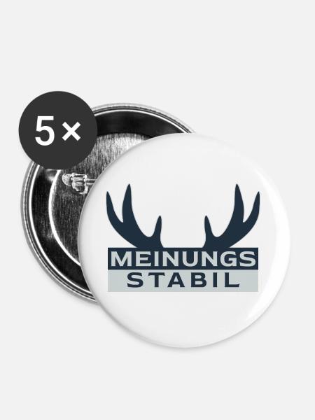 meinungsstabil Dickkopf Sturkopf Sturschädel stur - Buttons groß 56 mm (5er Pack) - Weiß