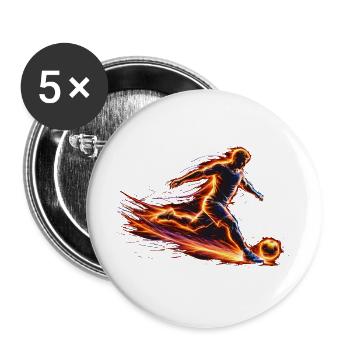 Soccer Player Energy Sport Design - Buttons large 2.2''/56 mm (5-pack) - white - Front