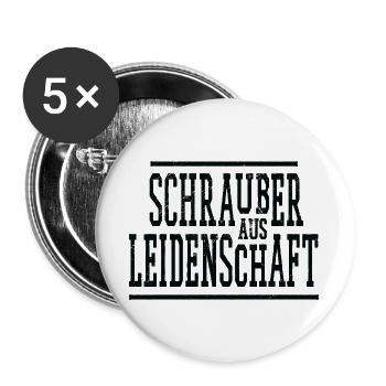 Schrauber Spruch  - Buttons groß 56 mm (5er Pack) - Weiß - Vorne