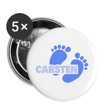 Geschenk für Carsten - Buttons groß 56 mm (5er Pack) - Weiß - Vorne