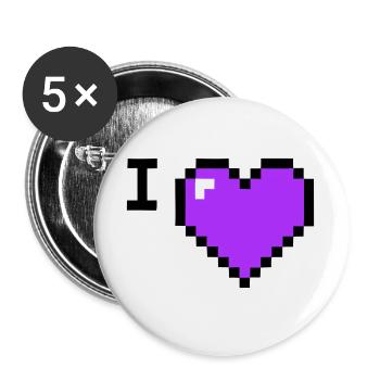 I Love Heart Placeholder Text - Buttons large 2.2''/56 mm (5-pack) - white - Front