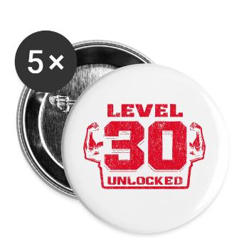 Cadeau d’anniversaire de bodybuilding pour hommes - Lot de 5 grands badges (56 mm) - blanc - Devant