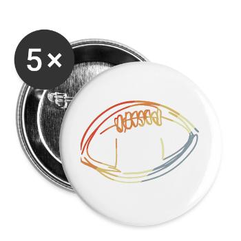 American Football Ball Drawing - Buttons large 2.2''/56 mm (5-pack) - white - Front