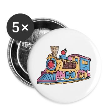 Dampflok Eiscreme Modelleisenbahn Eisenbahn - Lot de 5 grands badges (56 mm) - blanc - Devant