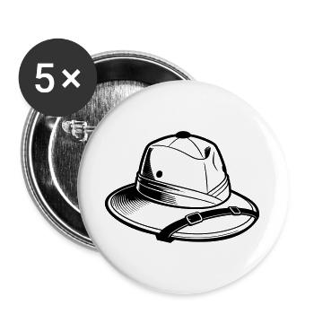 Safari-Hut - Buttons groß 56 mm (5er Pack) - Weiß - Vorne
