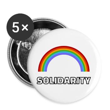 Pride Solidarity Rainbow Gay Ally - Buttons large 2.2''/56 mm (5-pack) - white - Front