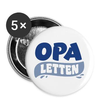 Opa Letten Badeschlappen - Buttons groß 56 mm (5er Pack) - Weiß - Vorne