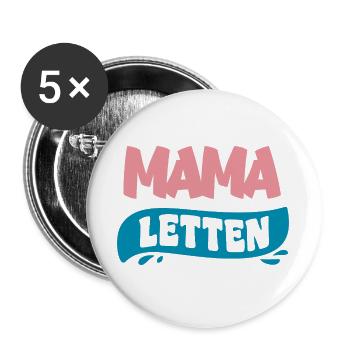 Mama Letten Badeschlappen für Mama - Buttons groß 56 mm (5er Pack) - Weiß - Vorne