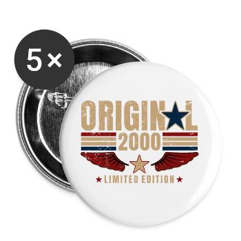 26th Birthday Gift Original Vintage 2000's - Buttons large 2.2''/56 mm (5-pack) - white - Front