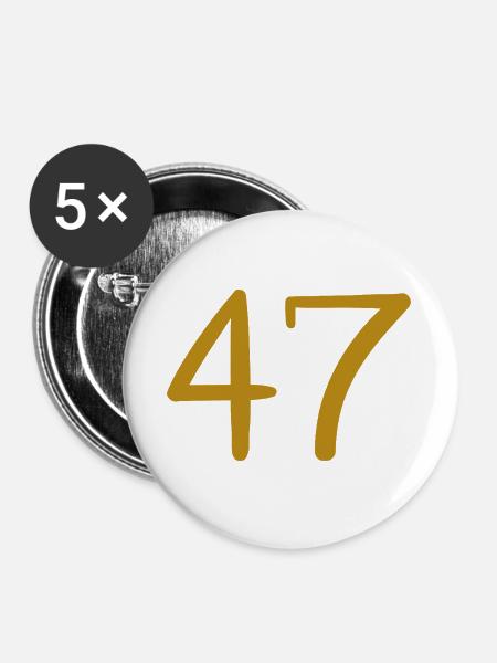 47 - Buttons groß 56 mm (5er Pack) - Weiß