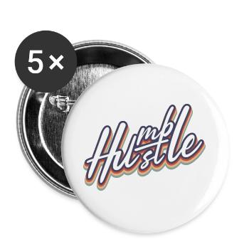 Humble Hustle Entrepreneur Businessman Businesswo - Buttons large 2.2''/56 mm (5-pack) - white - Front