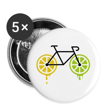 bike lemon - Buttons large 2.2''/56 mm (5-pack) - white - Front