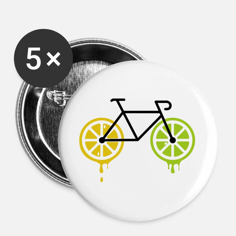 bike lemon - Buttons large 2.2''/56 mm (5-pack) - white