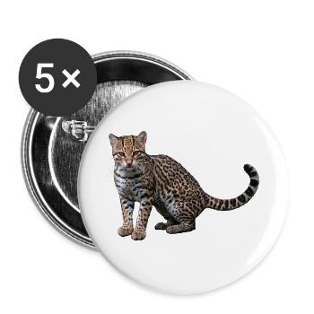Artistic Leopard - Buttons large 2.2''/56 mm (5-pack) - white - Front