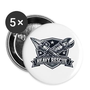Logo de Sauvetage Lourd - Lot de 5 grands badges (56 mm) - blanc - Devant