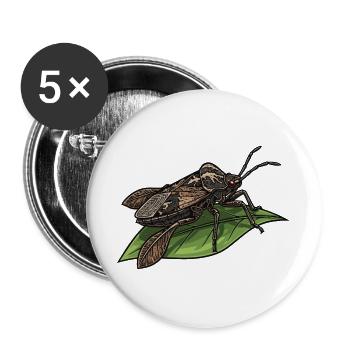 Punaise Eau Geante Giant Water Bug Leaf - Buttons large 2.2''/56 mm (5-pack) - white - Front