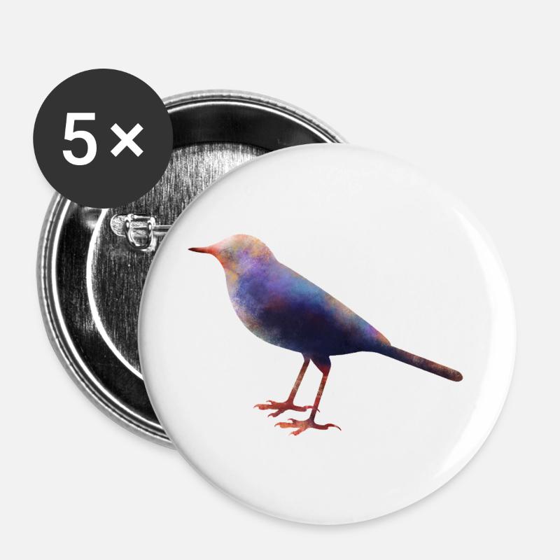Schafstelze - Buttons groß 56 mm (5er Pack) - Weiß