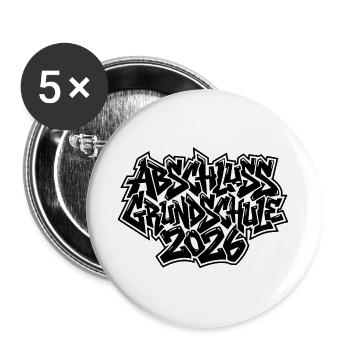 Abschluss 2026 Grundschule Graffiti - Buttons groß 56 mm (5er Pack) - Weiß - Vorne