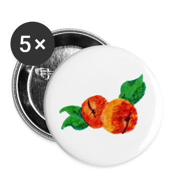 Style abricot - Lot de 5 grands badges (56 mm) - blanc - Devant