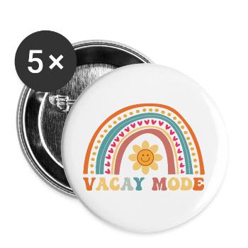 Vacay Mode Rainbow Pastel - Lot de 5 grands badges (56 mm) - blanc - Devant