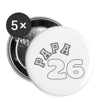 Papa 26 Vintage Collegiate Print - Buttons large 2.2''/56 mm (5-pack) - white - Front
