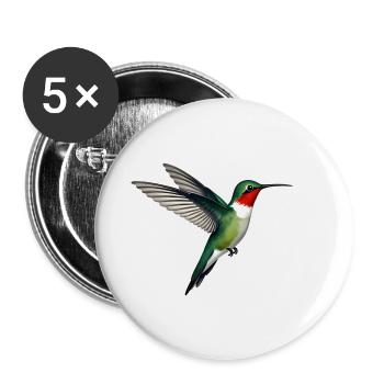 Hummingbird - Buttons large 2.2''/56 mm (5-pack) - white - Front