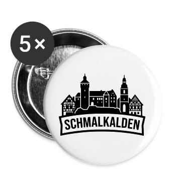 Schmalkalden Silhouette Wahrzeichen - Buttons groß 56 mm (5er Pack) - Weiß - Vorne