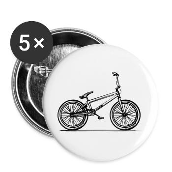BMX-Fahrrad - Illustration - Buttons groß 56 mm (5er Pack) - Weiß - Vorne