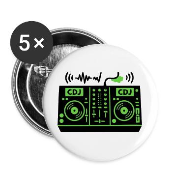 DJ Mixer Mischpult Techno Festival Raver - Buttons groß 56 mm (5er Pack) - Weiß - Vorne