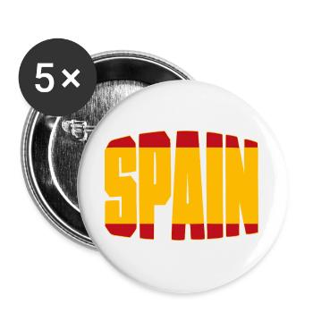 Spain Fussball Shirt, Spanien Espana Fan Design - Buttons groß 56 mm (5er Pack) - Weiß - Vorne
