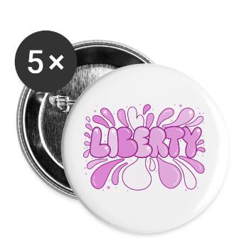 Freedom Pink Pop Art Bubbles - Buttons large 2.2''/56 mm (5-pack) - white - Front