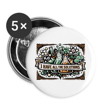 I have all the solutions – chemical design - Buttons large 2.2''/56 mm (5-pack) - white - Front