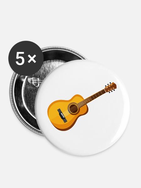 Gitarre - Buttons groß 56 mm (5er Pack) - Weiß