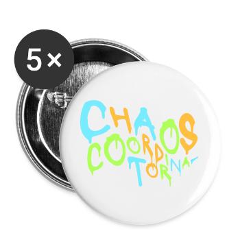 Chaos Coordinator Lustig Titel Eltern Lehrer Logo - Buttons groß 56 mm (5er Pack) - Weiß - Vorne
