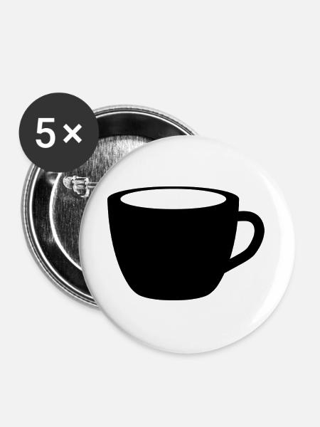 Kaffeetasse - Buttons groß 56 mm (5er Pack) - Weiß