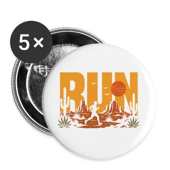 Trail running - Lot de 5 grands badges (56 mm) - blanc - Devant