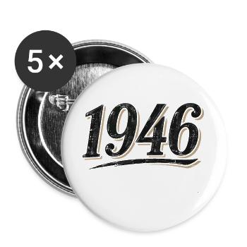 Année de naissance sport 1946 - Lot de 5 grands badges (56 mm) - blanc - Devant