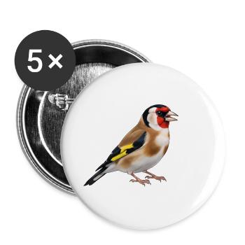 Goldfinch Goldfinch Bird - Buttons large 2.2''/56 mm (5-pack) - white - Front